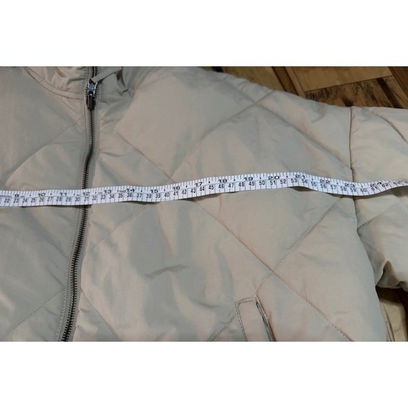 American‎ Eagle Reversible Sherpa Quilted Bomber Jacket Cream Womens L 0103-1577 - Picture 6 of 10